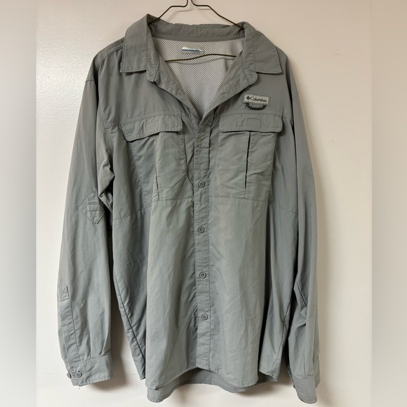 Colombia gray breathable fisherman long sleeve large - Picture 1 of 9
